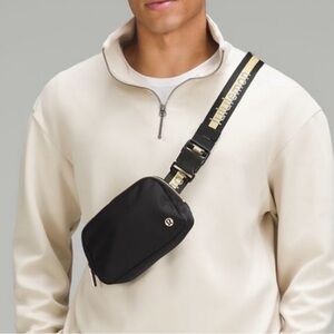 Lululemon 🆕 black gold wordmark everywhere belt bag a limited edition release
